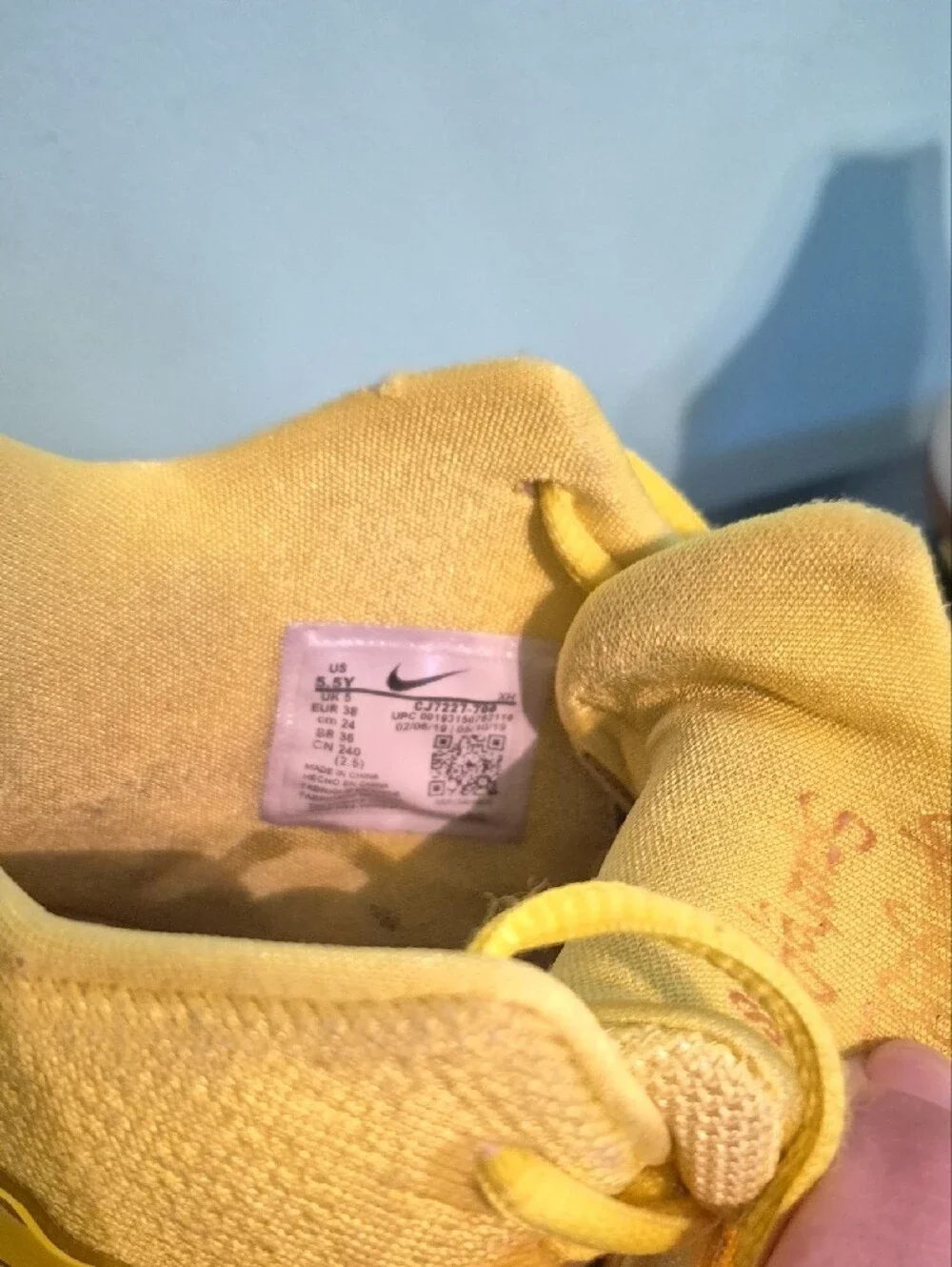 Nike Kids Yellow and Pink Accent Sneakers